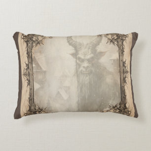 Spooky Christmas Krampus Accent Pillow