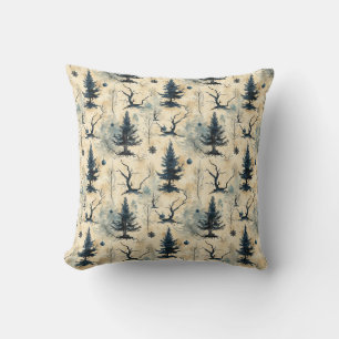 Spooky Christmas Tree Throw Pillow