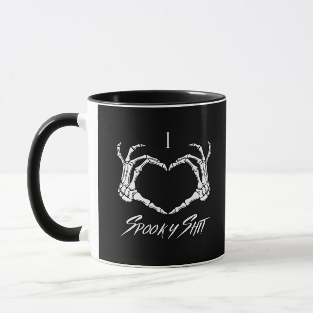 Spooky Classic - Skeleton Hands Heart Mug (Left)