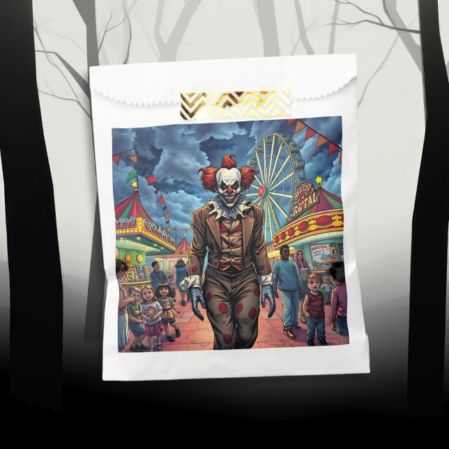 Spooky Clown at Carnival Comic Style Favour Bag (Creator Uploaded)
