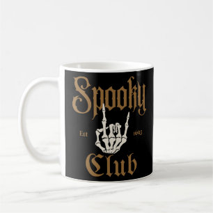 Spooky Club: Skeleton Hand Rock On Design Coffee Mug