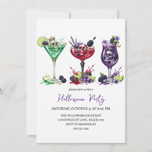 Spooky cocktail party halloween invitation