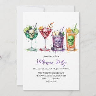Spooky cocktail party halloween invitation