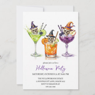 Spooky cocktail party halloween invitation