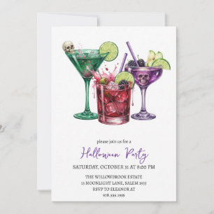 Spooky cocktail party halloween invitation