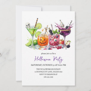Spooky cocktail party halloween invitation