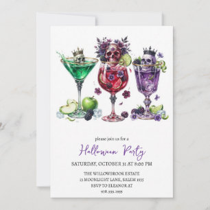 Spooky cocktail party halloween invitation