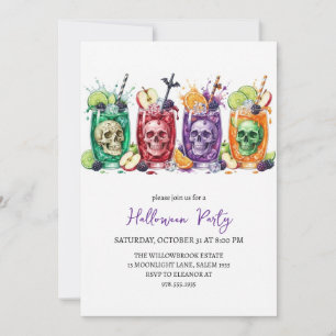 Spooky cocktail party halloween invitation