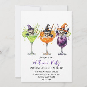 Spooky cocktail party halloween invitation