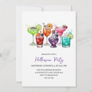 Spooky cocktail party halloween invitation