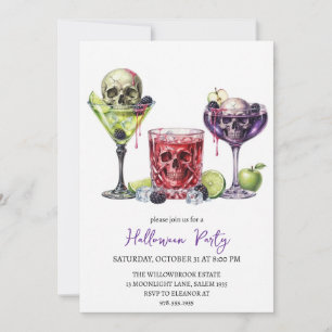 Spooky cocktail party halloween invitation