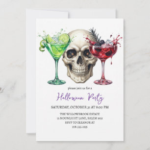 Spooky cocktail party halloween invitation
