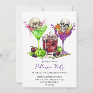 Spooky cocktail party halloween invitation