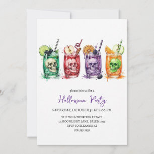 Spooky cocktail party halloween invitation
