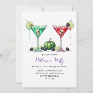 Spooky cocktail party halloween invitation