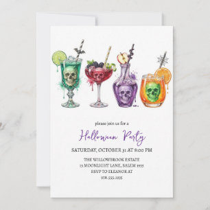 Spooky cocktail party halloween invitation
