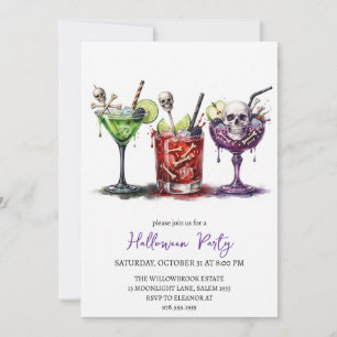 Spooky cocktail party halloween invitation