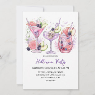 Spooky cocktail party halloween invitation