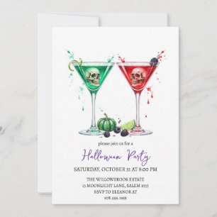 Spooky cocktail party halloween invitation
