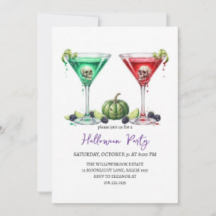Spooky cocktail party halloween invitation
