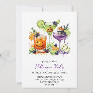 Spooky cocktail party halloween invitation