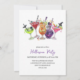 Spooky cocktail party halloween invitation