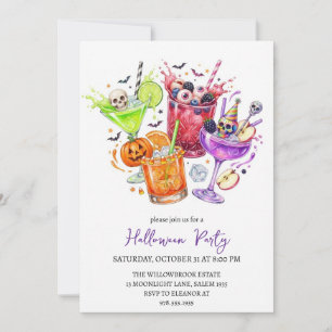 Spooky cocktail party halloween invitation