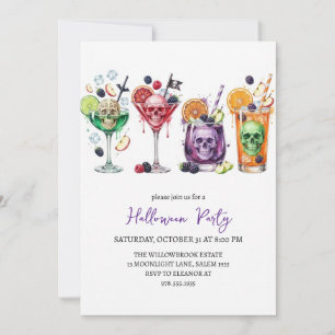 Spooky cocktail party halloween invitation
