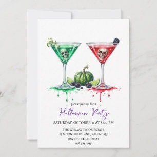 Spooky cocktail party halloween invitation