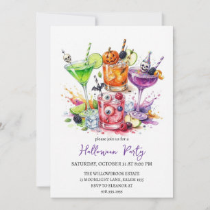 Spooky cocktail party halloween invitation