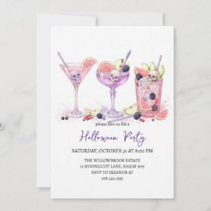 Spooky cocktail party halloween invitation
