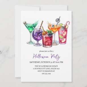 Spooky cocktail party halloween invitation