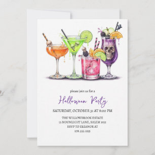 Spooky cocktail party halloween invitation