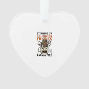 Spooky Coffee Halloween Haunted Mug Graphic Shirt_ Ornament