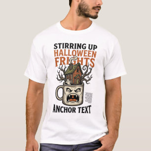 Spooky Coffee Halloween Haunted Mug Graphic Shirt_ T-Shirt
