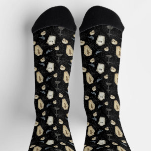Spooky Coffin and Raven  Halloween  Socks