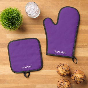Spooky Colors - Purple Oven Mitt Pot Holder Set