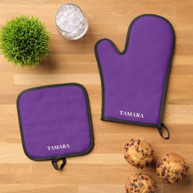 Spooky Colours - Purple Oven Mitt Pot Holder Set (Top Down)