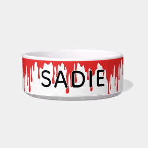 Spooky Cool Blood Drips Halloween Dog Bowl