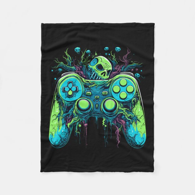 Spooky Cool Gaming Controller Video Game 1  Fleece Blanket (Front)