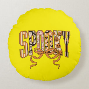 Spooky Coquette Halloween Aesthetic-66166 Round Pillow