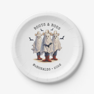 Spooky Cowboy Ghosts Personalized Halloween Paper Plate