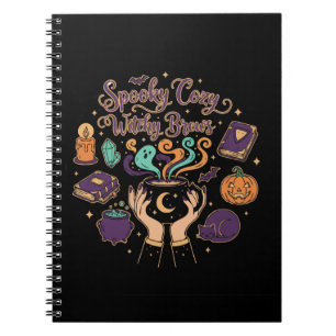 Spooky Cozy Witchy Brews Cute Halloween Aesthet Notebook
