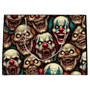 Spooky Creepy Clown Zombie Large Gift Bag