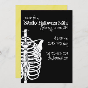 Spooky Creepy Skeleton X-Ray Halloween Party Invitation