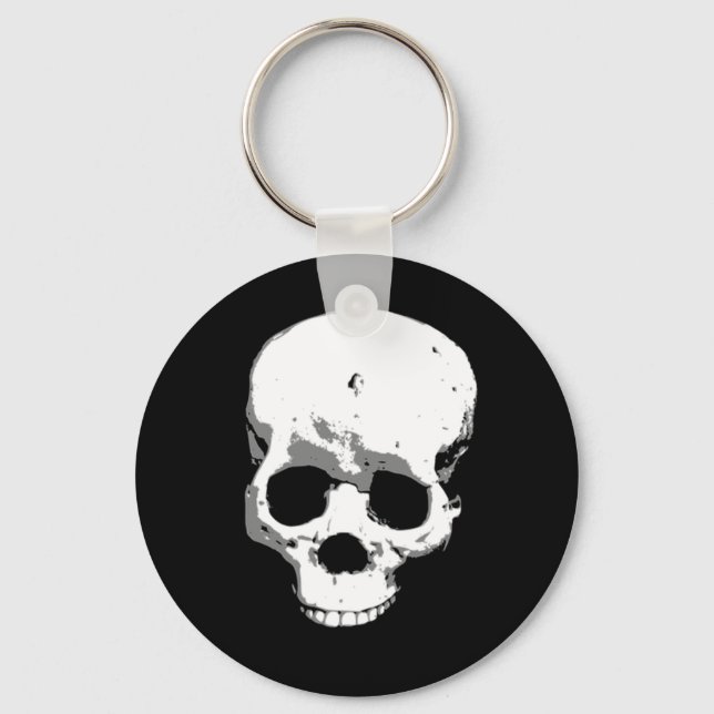 Spooky Creepy Skull Halloween Keychain (Front)