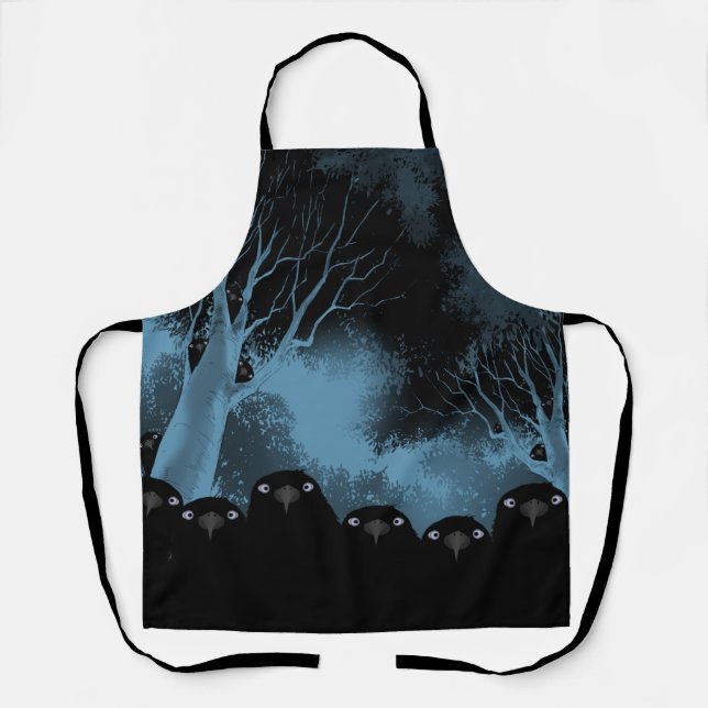 Spooky Crows Allover Apron (Front)