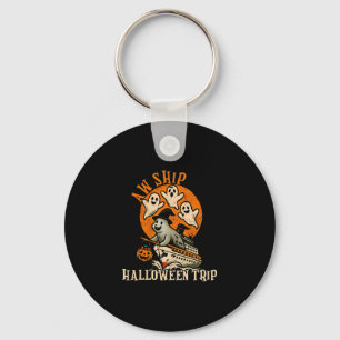Spooky Cruise Ship Aw Ship Halloween Trip Happy Ha Keychain