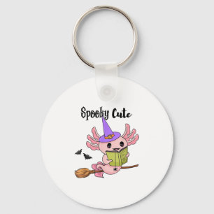 Spooky Cute Axolotl Halloween Keychain