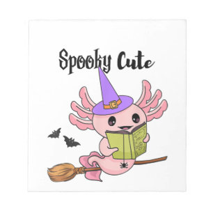 Spooky Cute Axolotl Halloween Notepad